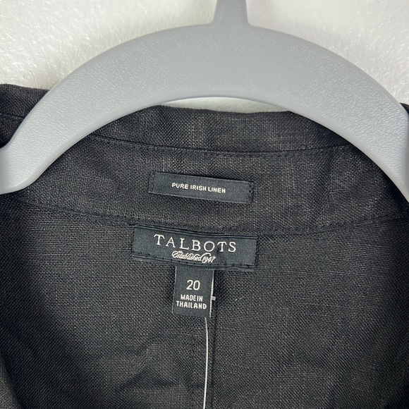 Talbots New Women’s 20 Pure Irish 100% Linen Quarter Sleeve Button Up Top - Picture 3 of 7